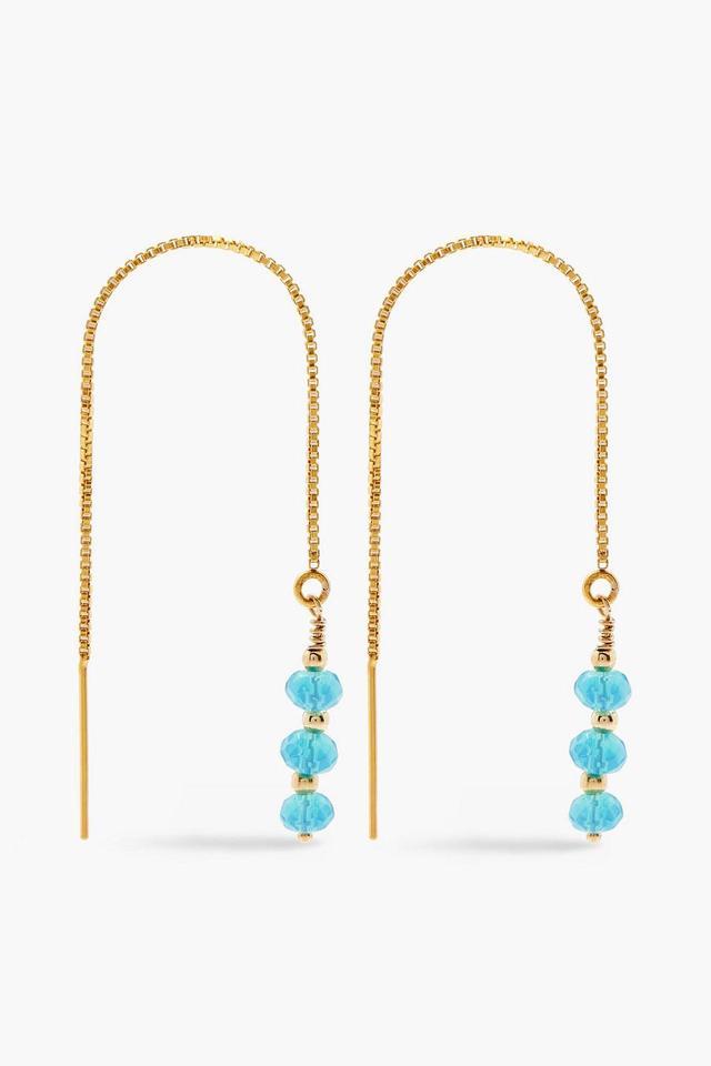 Gold-tone Bead Earrings In Turquoise Product Image