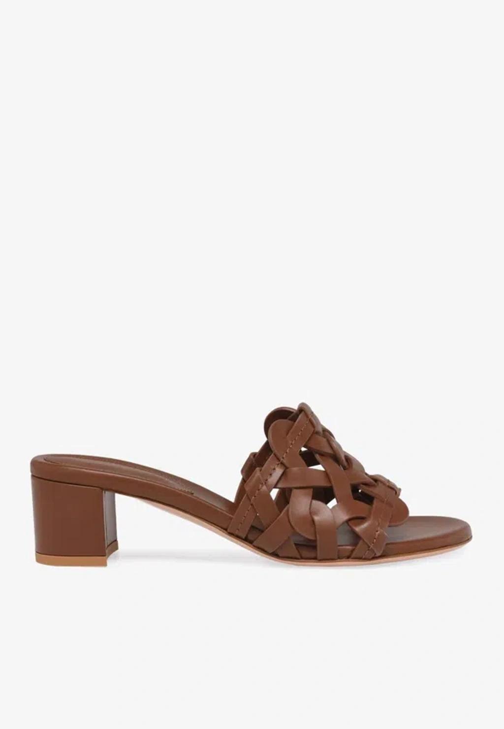 Amalfi 45 Woven Leather Sandals In Brown Product Image