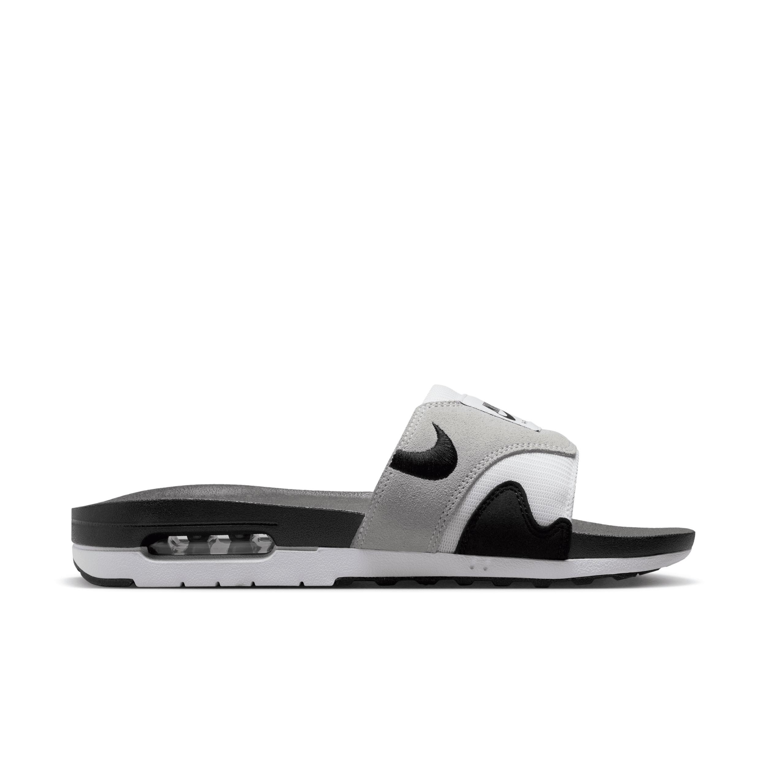 Men's Air Max 1 Slide Sandals In White/light Neutral Grey/black Product Image