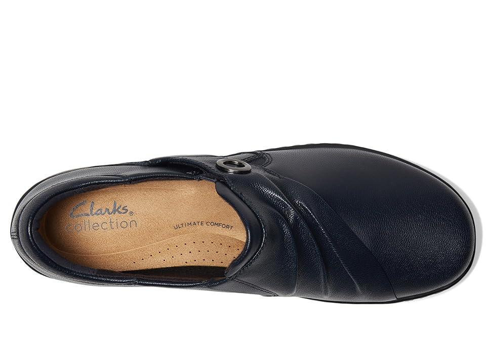 Clarks Cora Aubrie (Navy Leather) Women's Flat Shoes Product Image