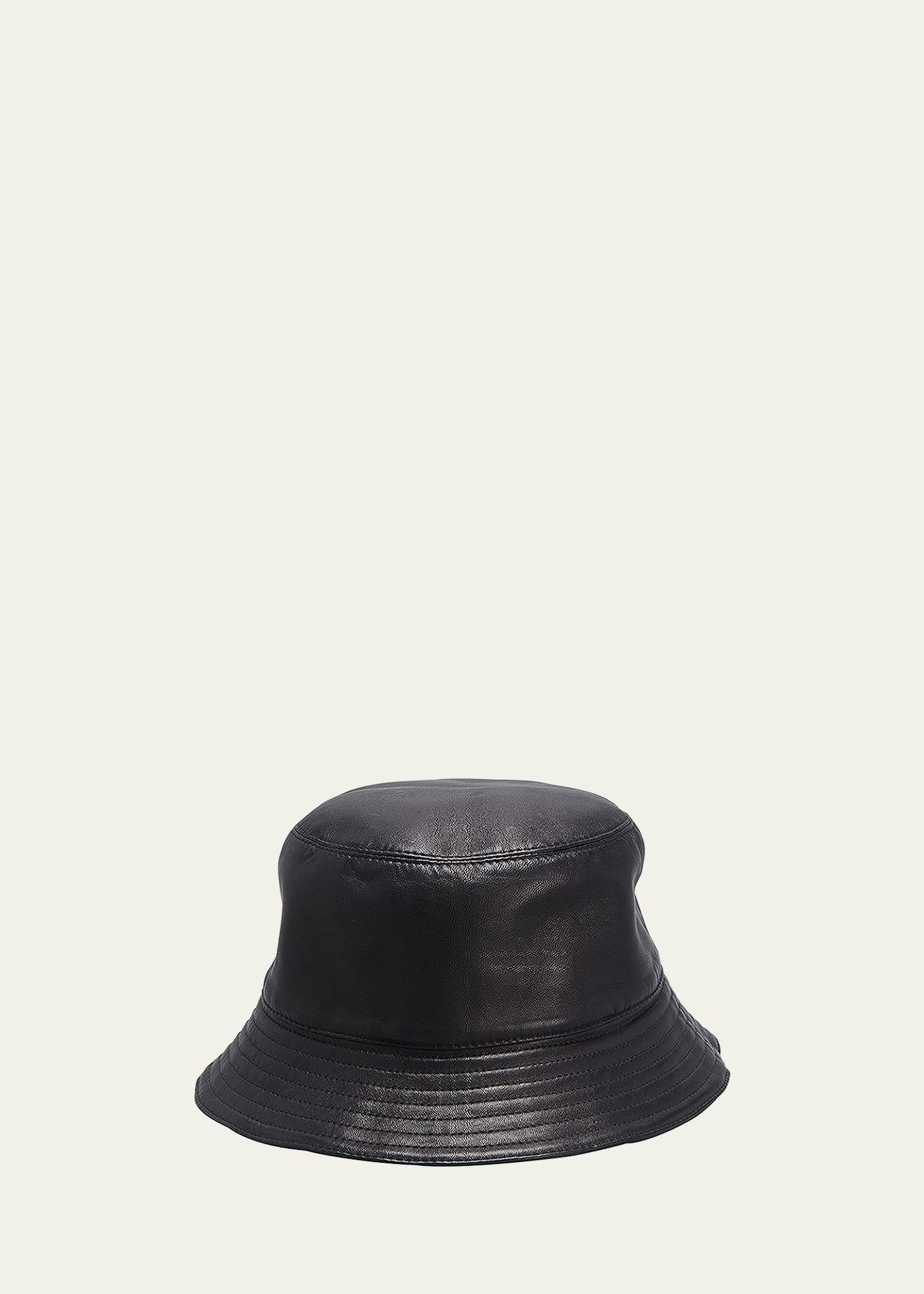 Fisherman Zip Leather Bucket Hat Product Image