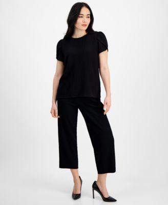 Petite Tulip-Sleeve Top & Ankle Pants Product Image