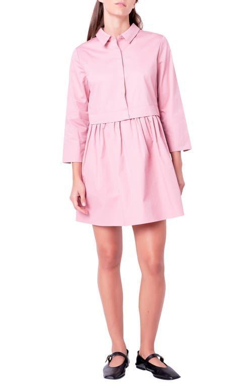 English Factory Long Sleeve Mini Shirtdress Product Image