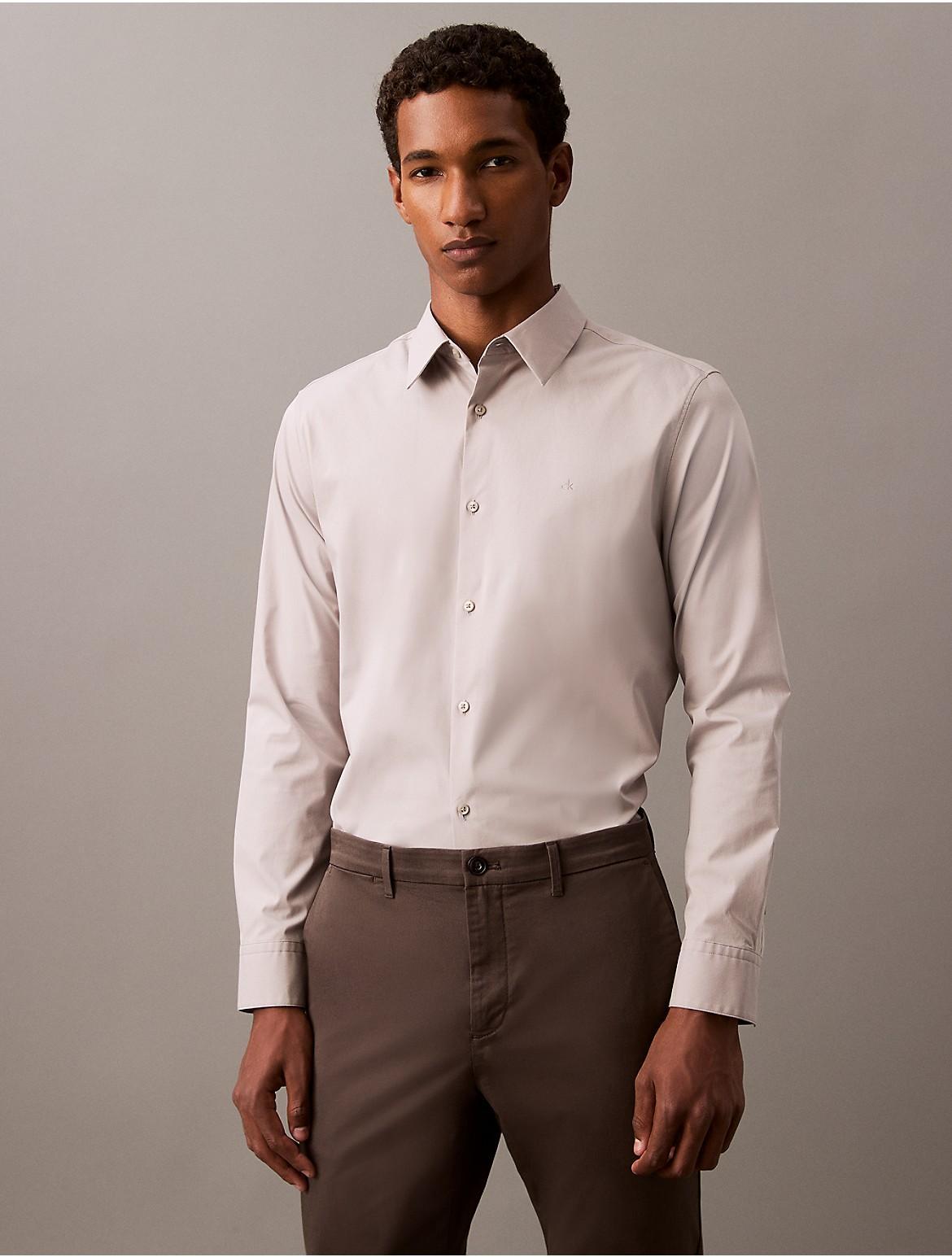 Calvin Klein Mens Slim Stretch Shirt - Pink - L Product Image