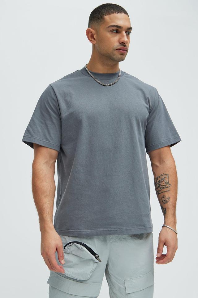 Oversized Heavyweight Short Sleeve Tee - Charcoal Product Image