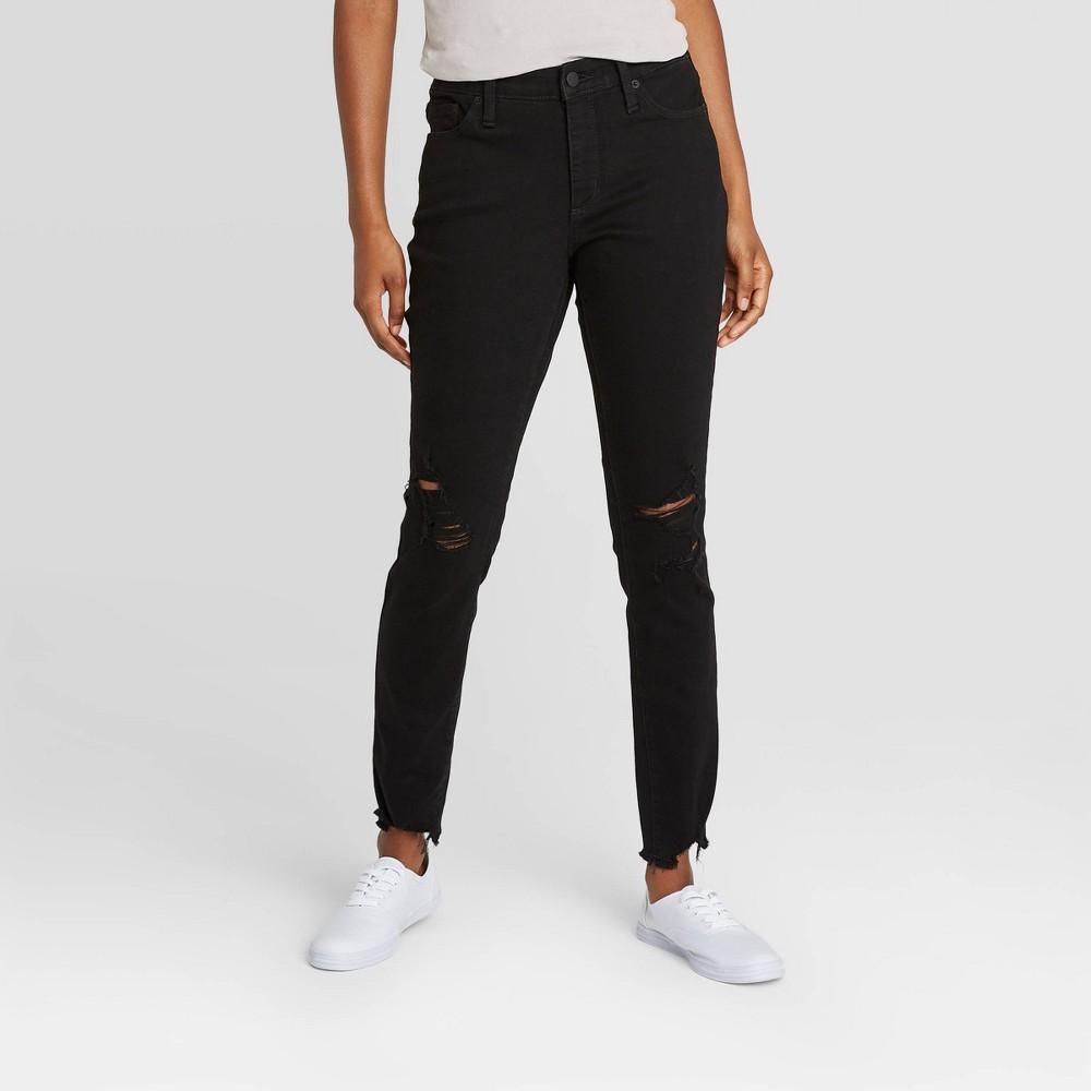 Womens Mid-Rise Skinny Jeans - Universal Thread Black product image