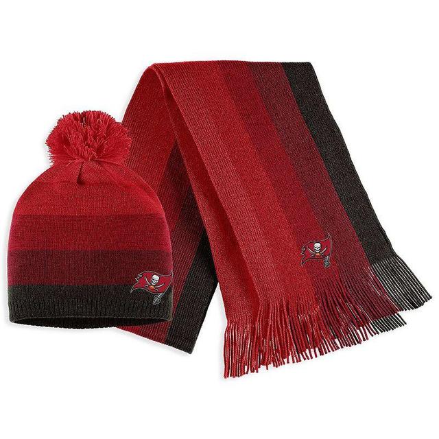 Womens WEAR by Erin Andrews Tampa Bay Buccaneers Ombre Pom Knit Hat and Scarf Set Product Image