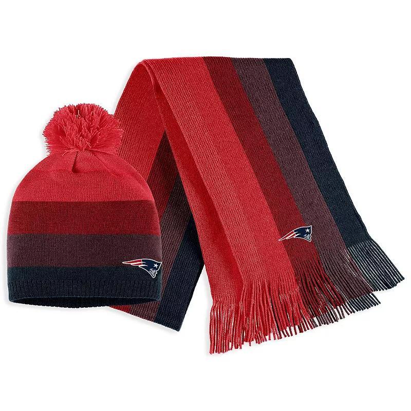 Womens Wear by Erin Andrews Red Tampa Bay Buccaneers Ombre Pom Knit Hat and Scarf Set Product Image