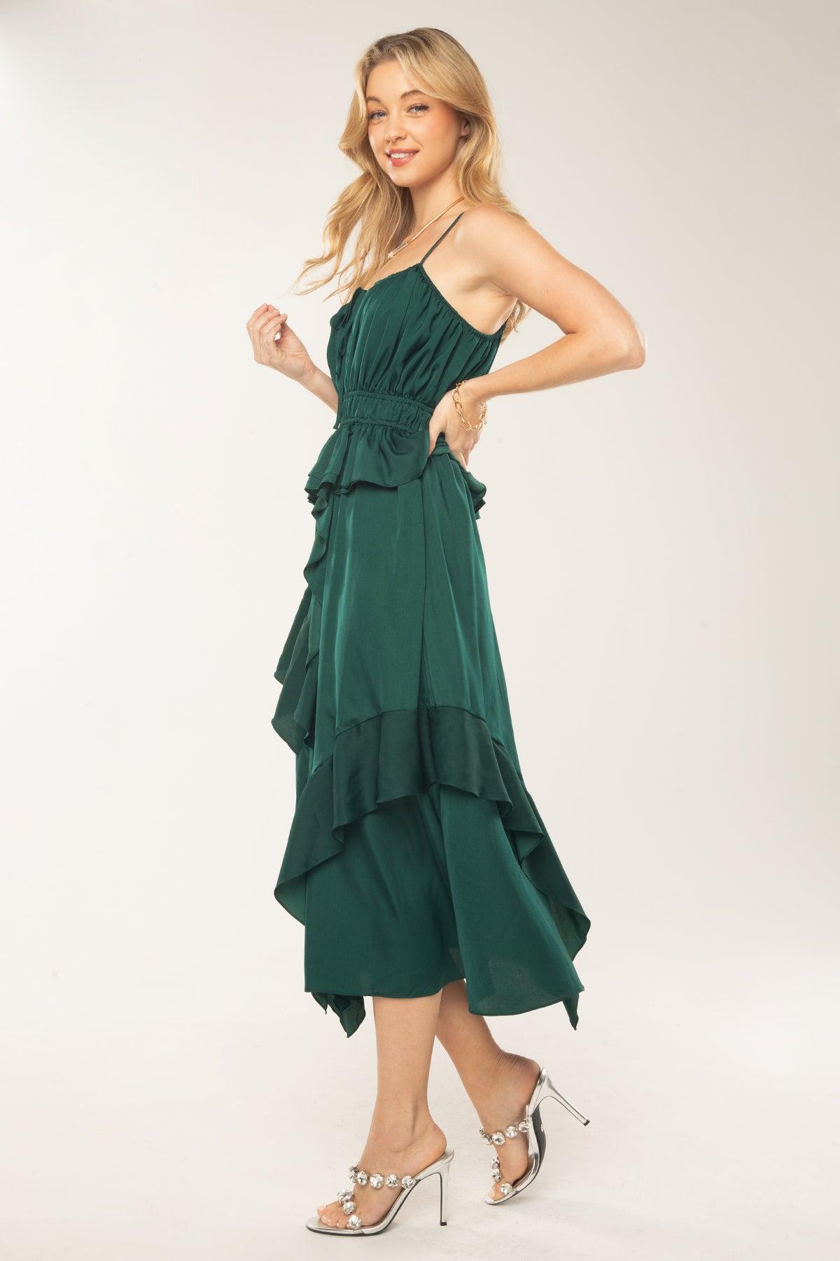 Asymmetric Tiered Midi Dress Product Image