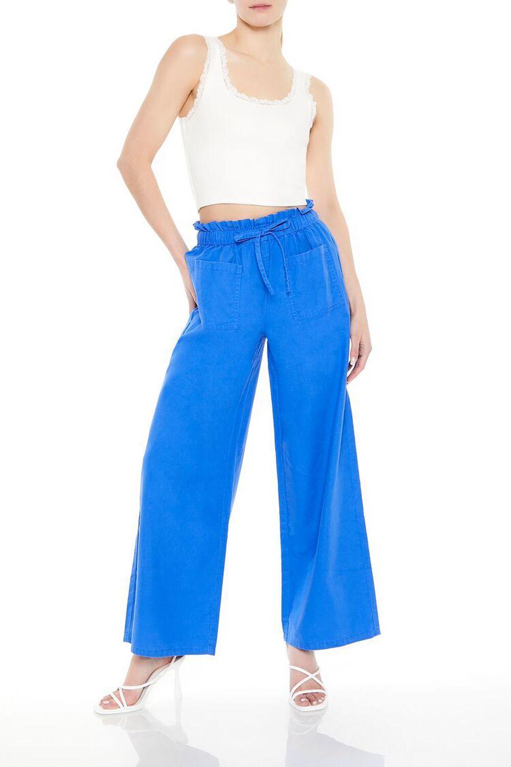 Linen-Blend Paperbag Pants | Forever 21 Product Image