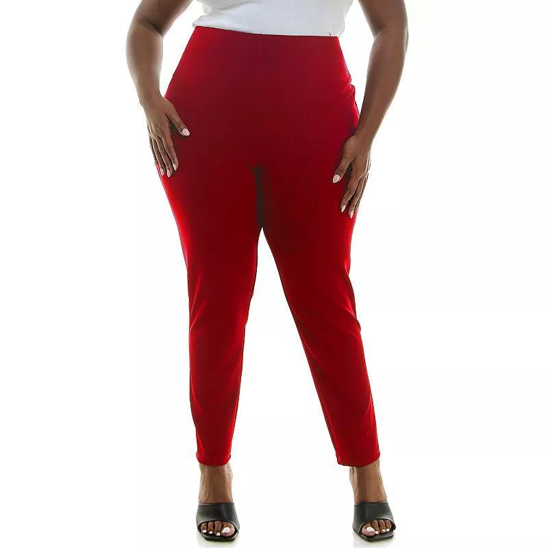 Plus Size Nina Leonard High Tech Crepe Pants, Womens Product Image