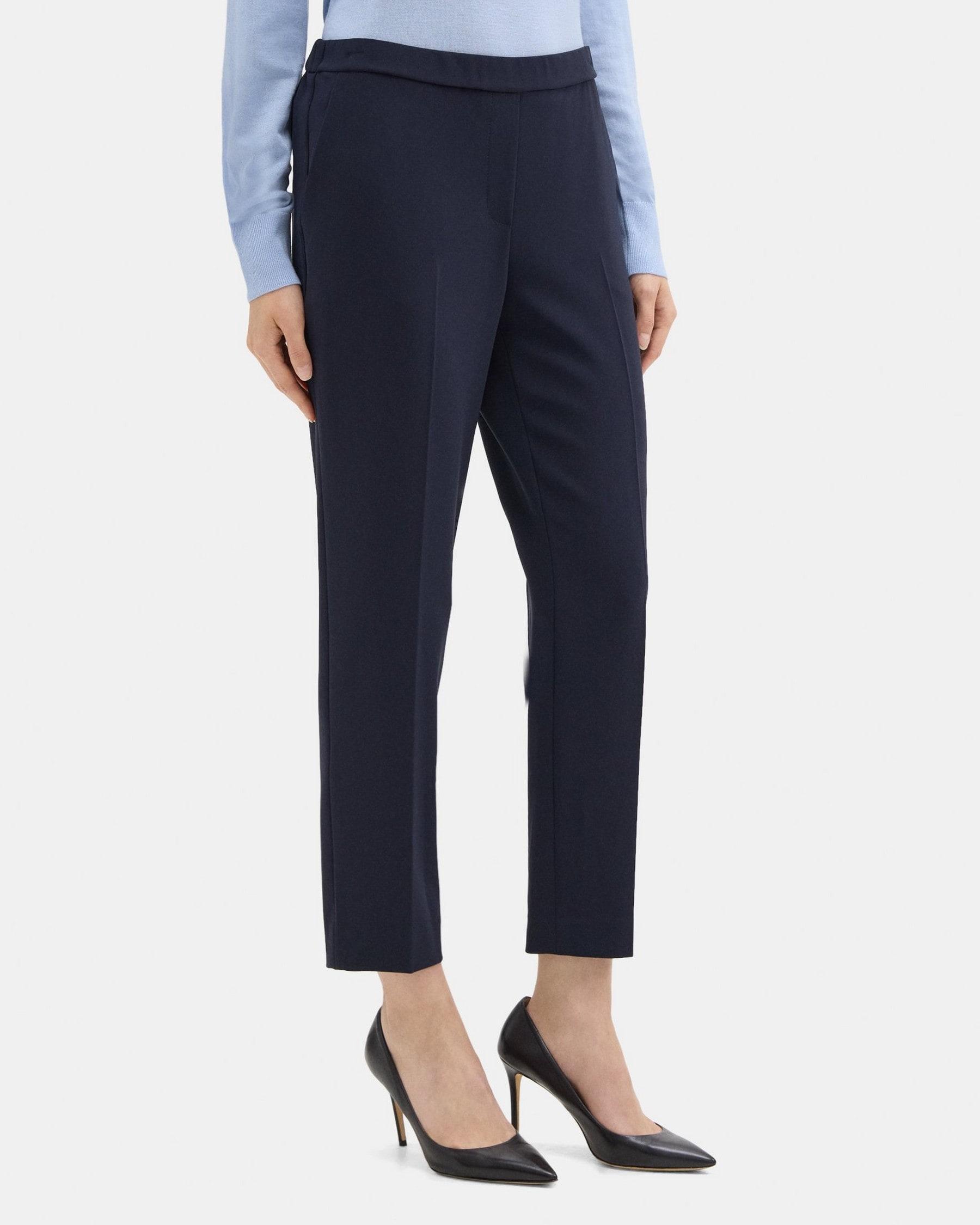 Cropped Slim Pull-On Pant in Crepe Product Image