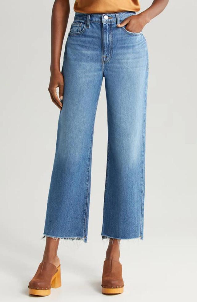 FRAME Le Jane High Waist Crop Straight Leg Jeans In Mariner Clean Product Image