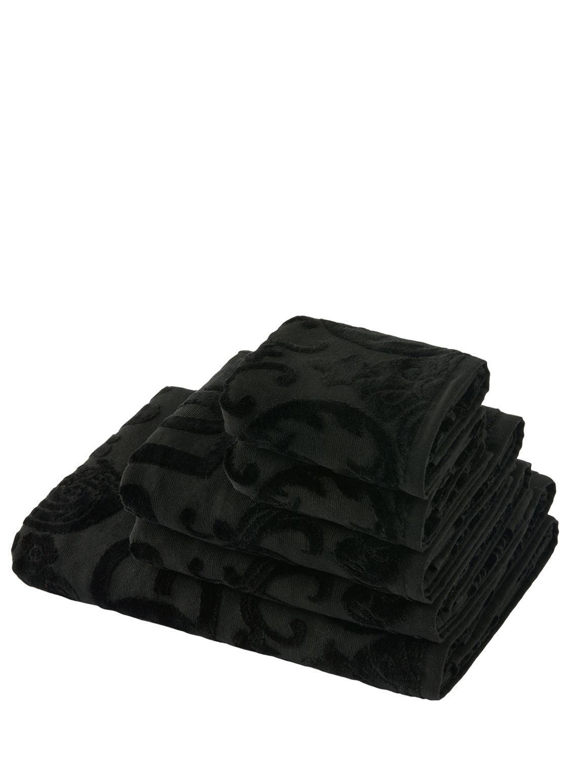 Set Of 5 Towels In Black Product Image