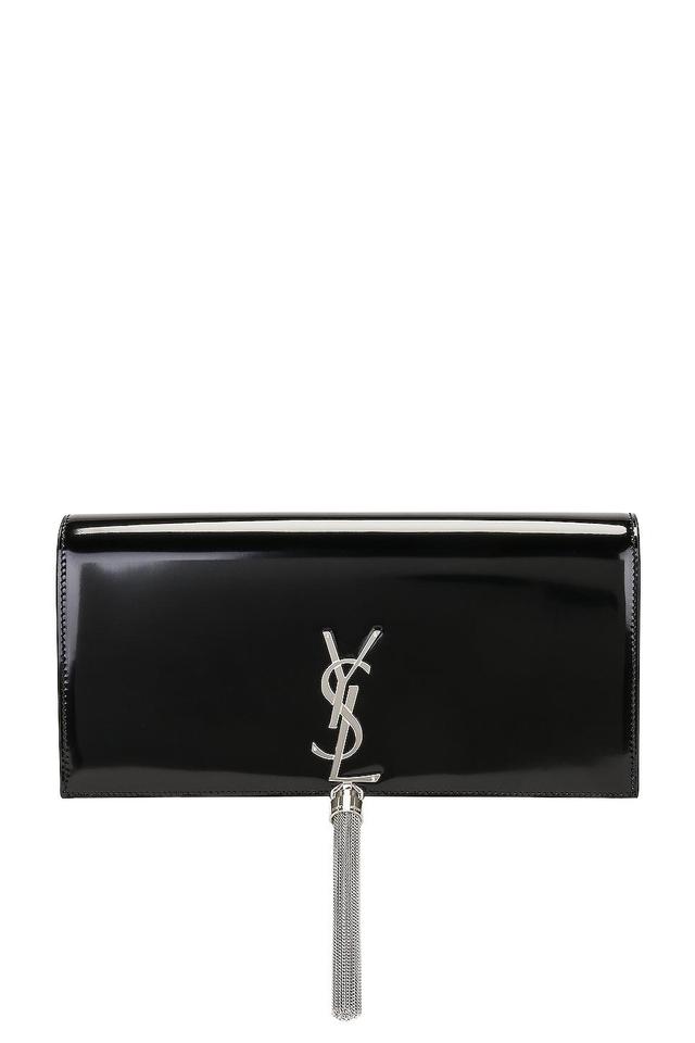 Saint Laurent Kate Tassel Clutch in Black Product Image