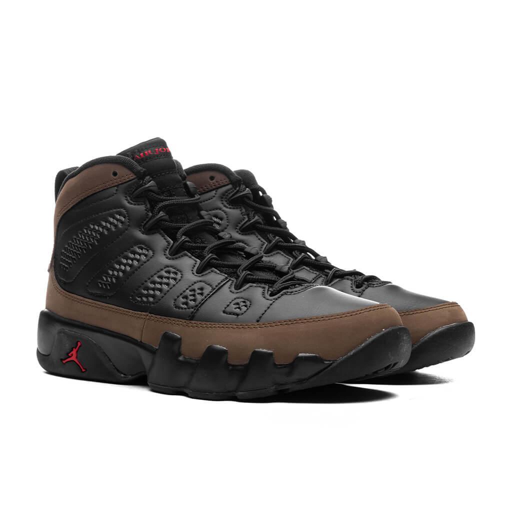 Air Jordan 9 Retro (GS) - Black/True Red/Light Olive Male Product Image