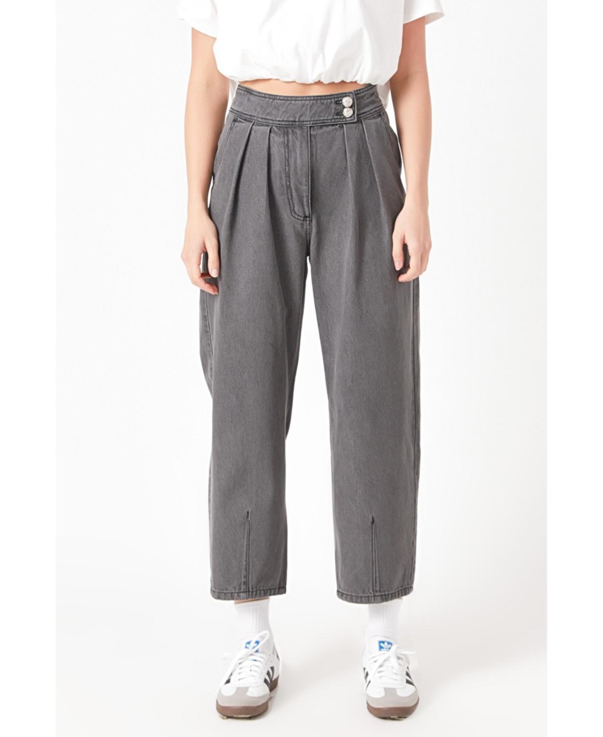 Womens Silver Straight Pants product image