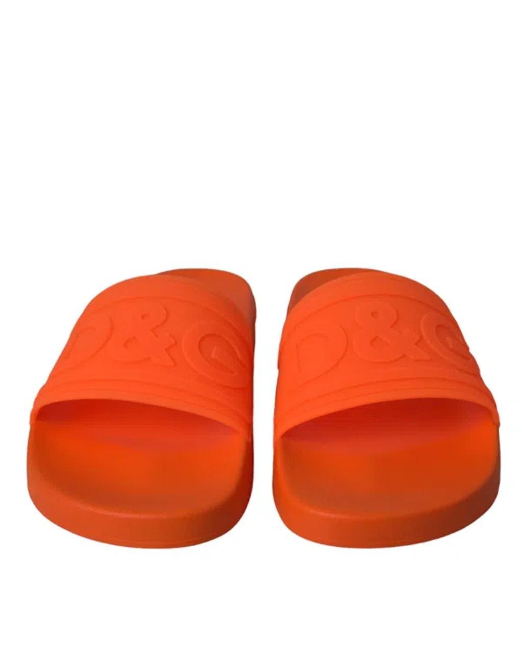 Orange Rubber Slides Sandals Beachwear Men's Shoes Product Image