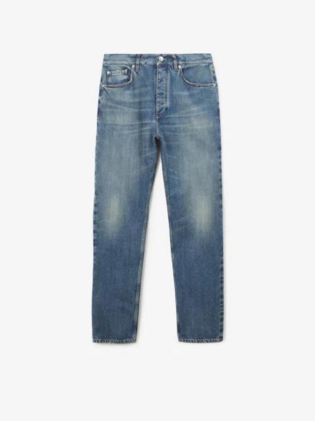 BURBERRY Halbhohe Slim-fit-jeans In Blue Product Image