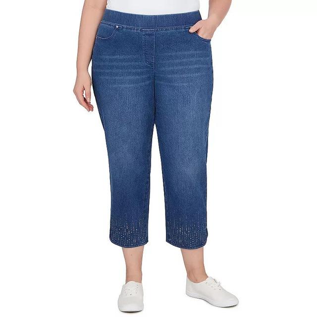 Plus Size Alfred Dunner Dazzling Split Hem Jeans, Womens Medium Blue Product Image