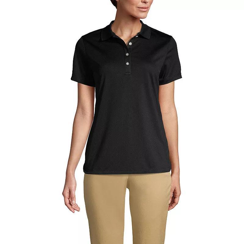 Womens Lands End Short Sleeve Solid Active Polo Shirt Product Image