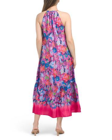 Halter Tiered Maxi Dress for Women Product Image