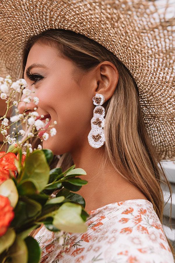 Breezy Blooms Earrings In White Product Image