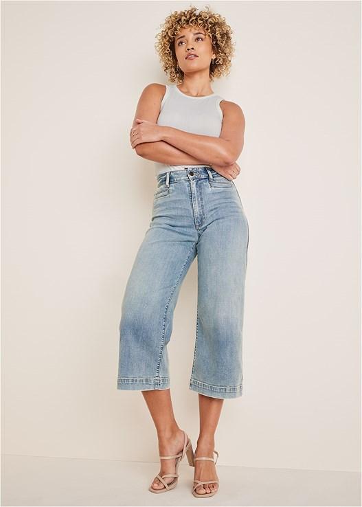 Sophia Wide Leg Crop Jeans Product Image