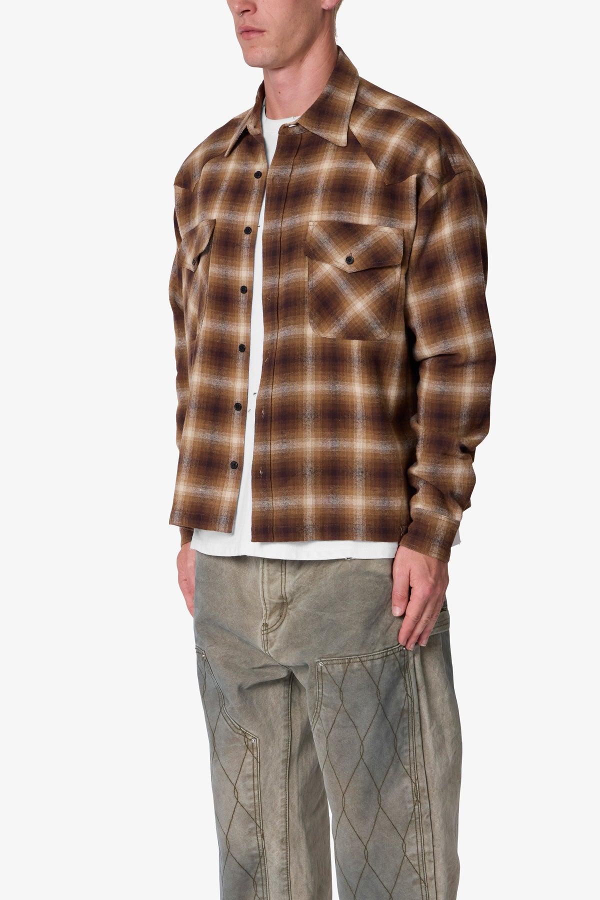 Western Flannel Shirt - Brown Product Image