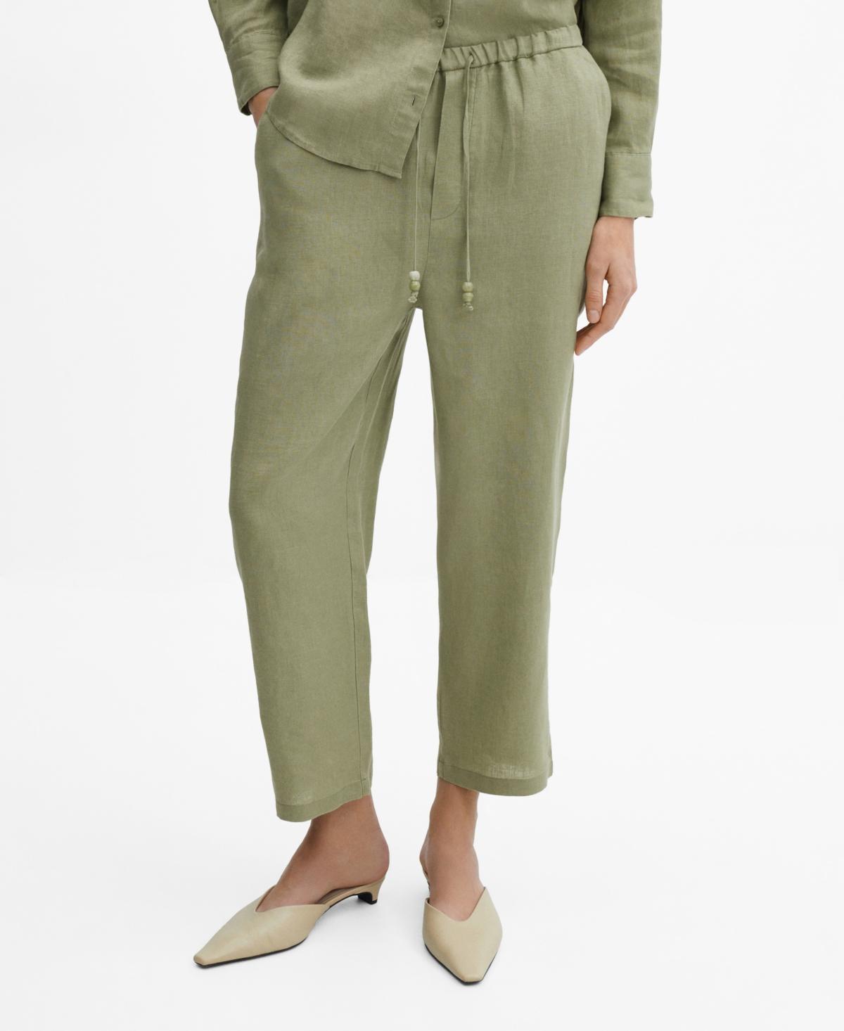 Mango Womens 100% Linen Pants product image