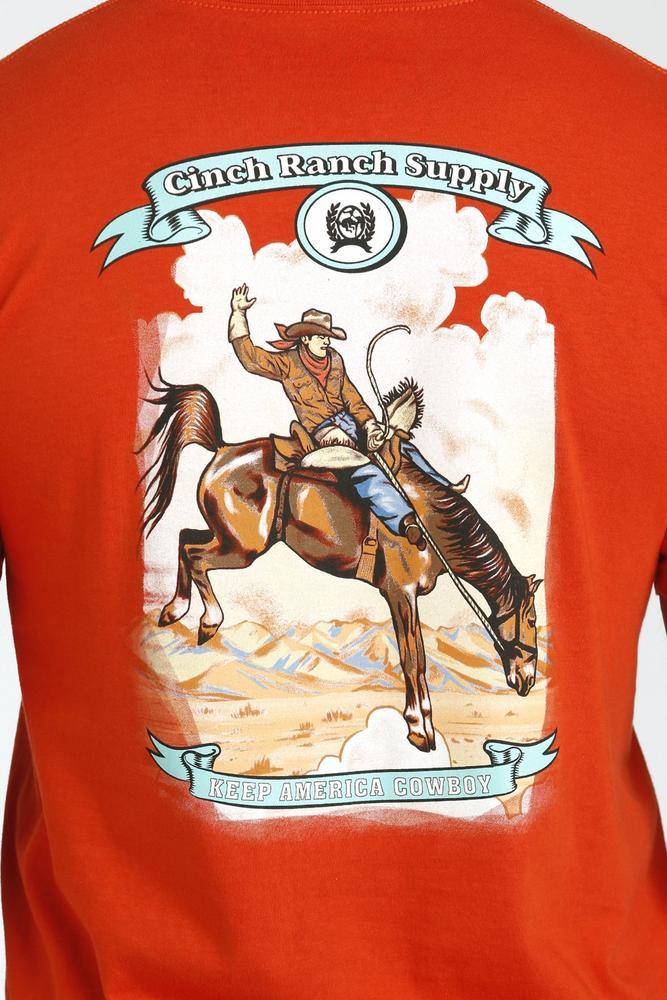 Cinch® Men's S/S Red Cinch Ranch Supply T-Shirt Product Image