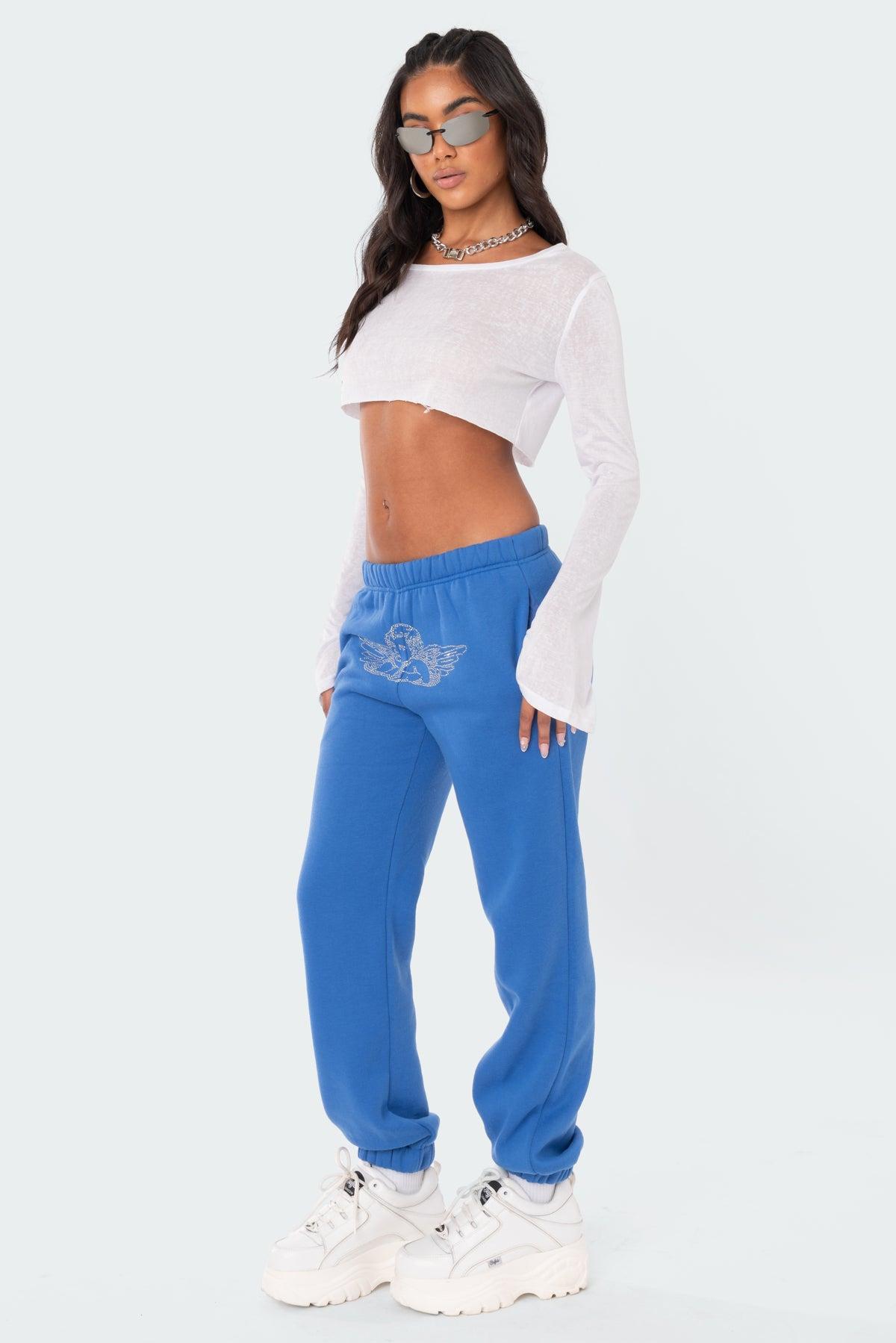 Angie Rhinestone Sweatpants Product Image