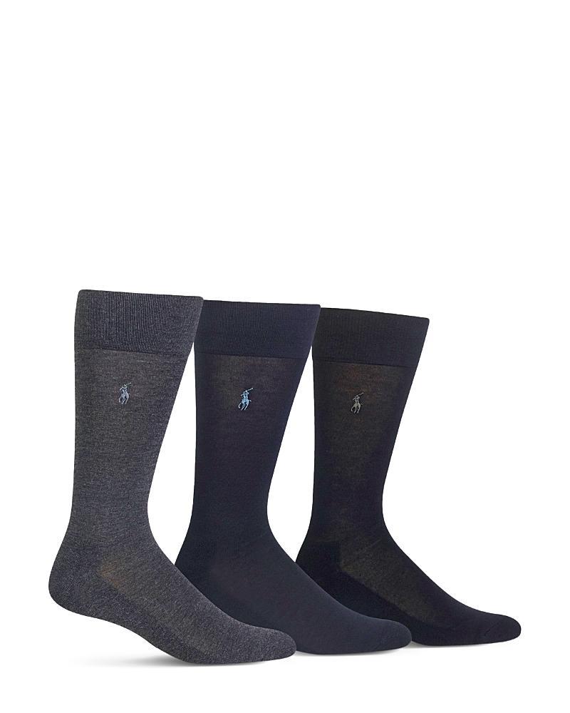 Polo Ralph Lauren 3 Pack Dress Mens Socks - Grey/Black Product Image