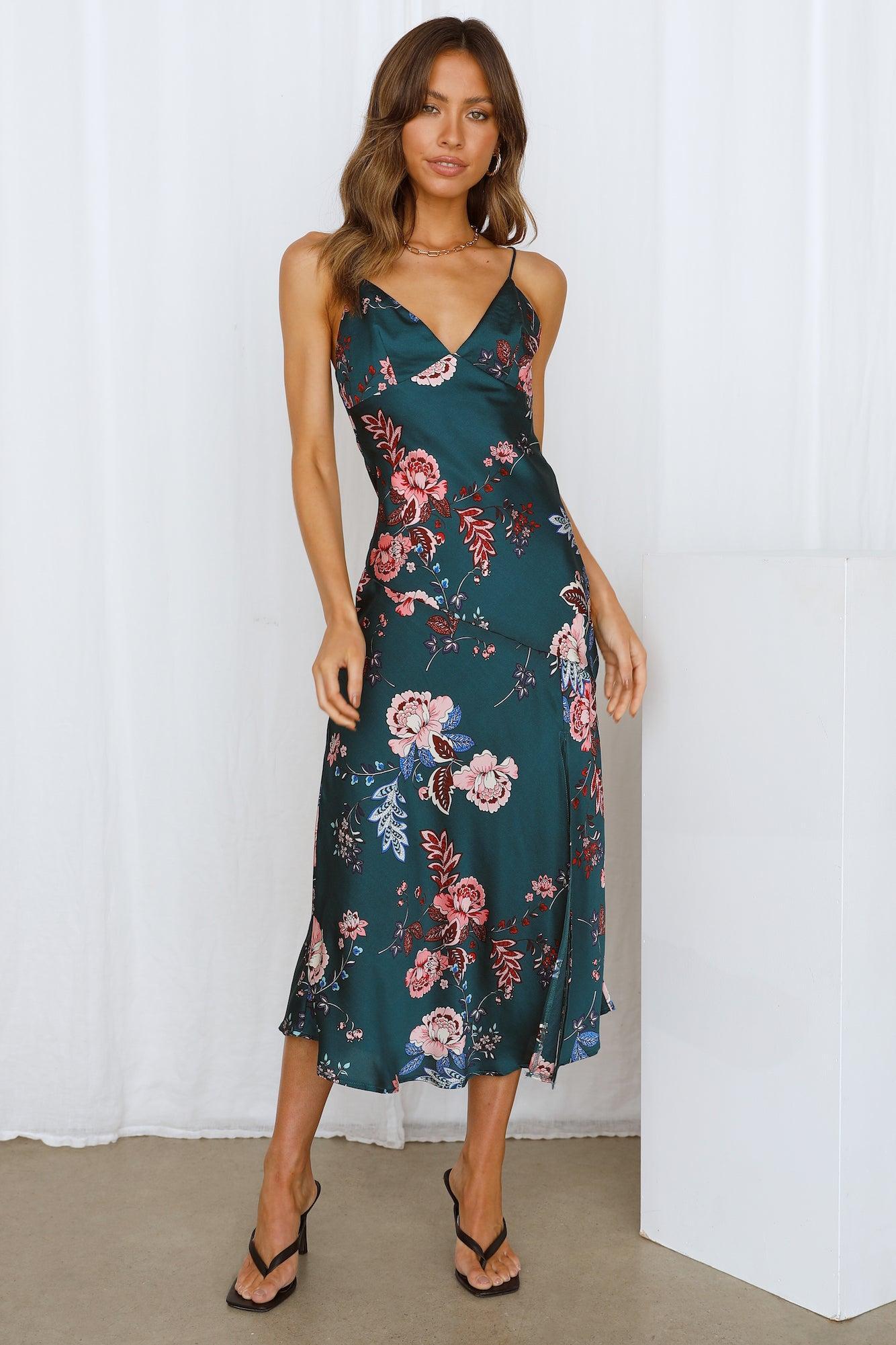 No Yesterday Maxi Dress Forest Green Product Image