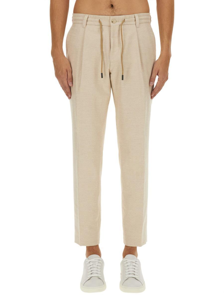 HUGO BOSS Cotton Pants In Beige Product Image