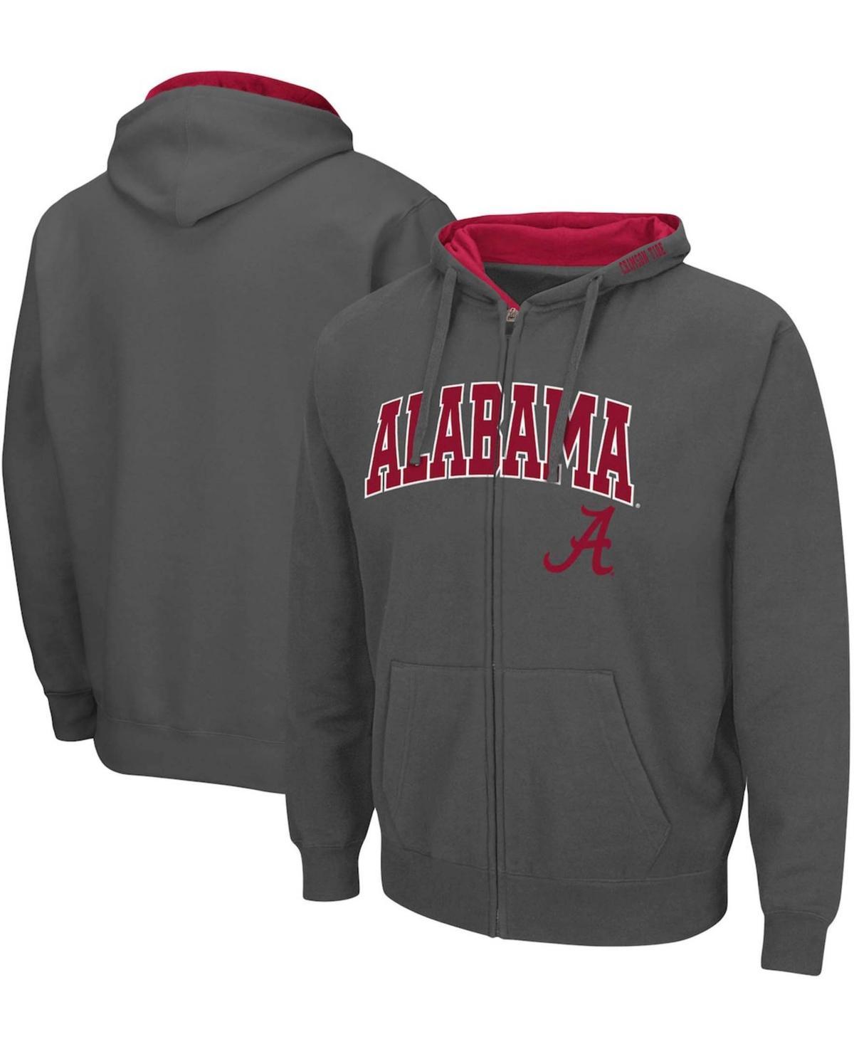 Mens Colosseum Charcoal Alabama Crimson Tide Arch & Logo 3.0 Full-Zip Hoodie Product Image