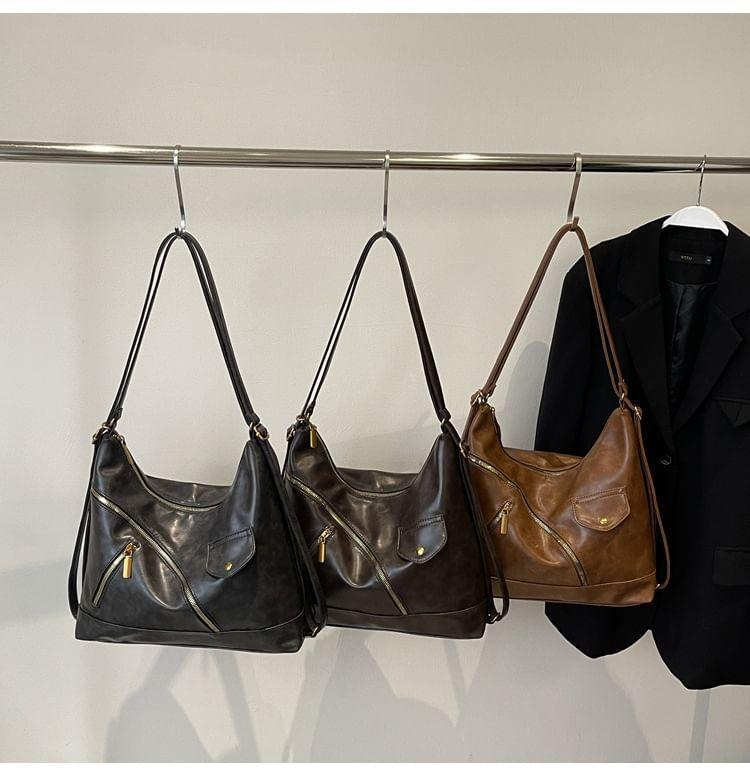 Multi-Pocket Faux Leather Tote Bag Product Image