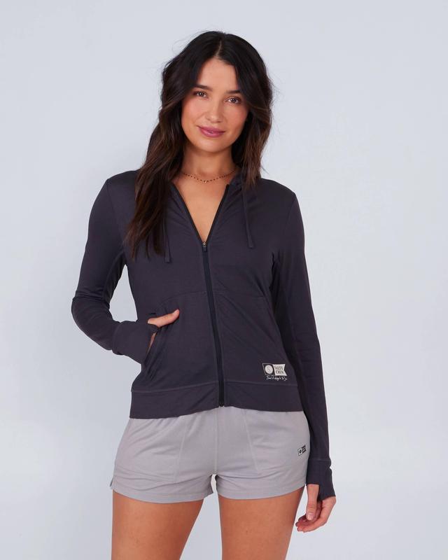 Thrill Seekers Hooded Zip - Black UPF 50+ Product Image