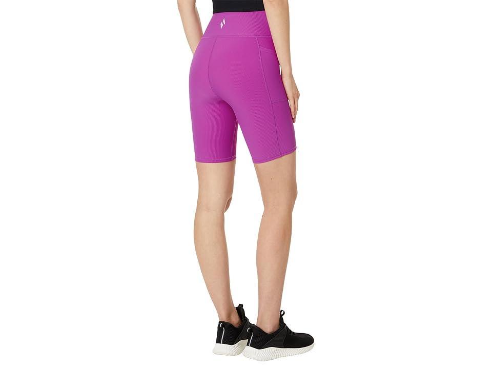 SKECHERS Go Walk Ribbed High Waist 8 inch Bike Shorts (Voilet) Women's Shorts Product Image