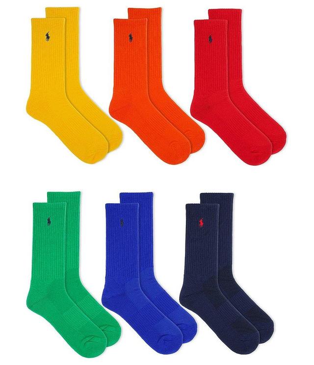 Polo Ralph Lauren Performance Cotton Crew Socks 6-Pack Product Image