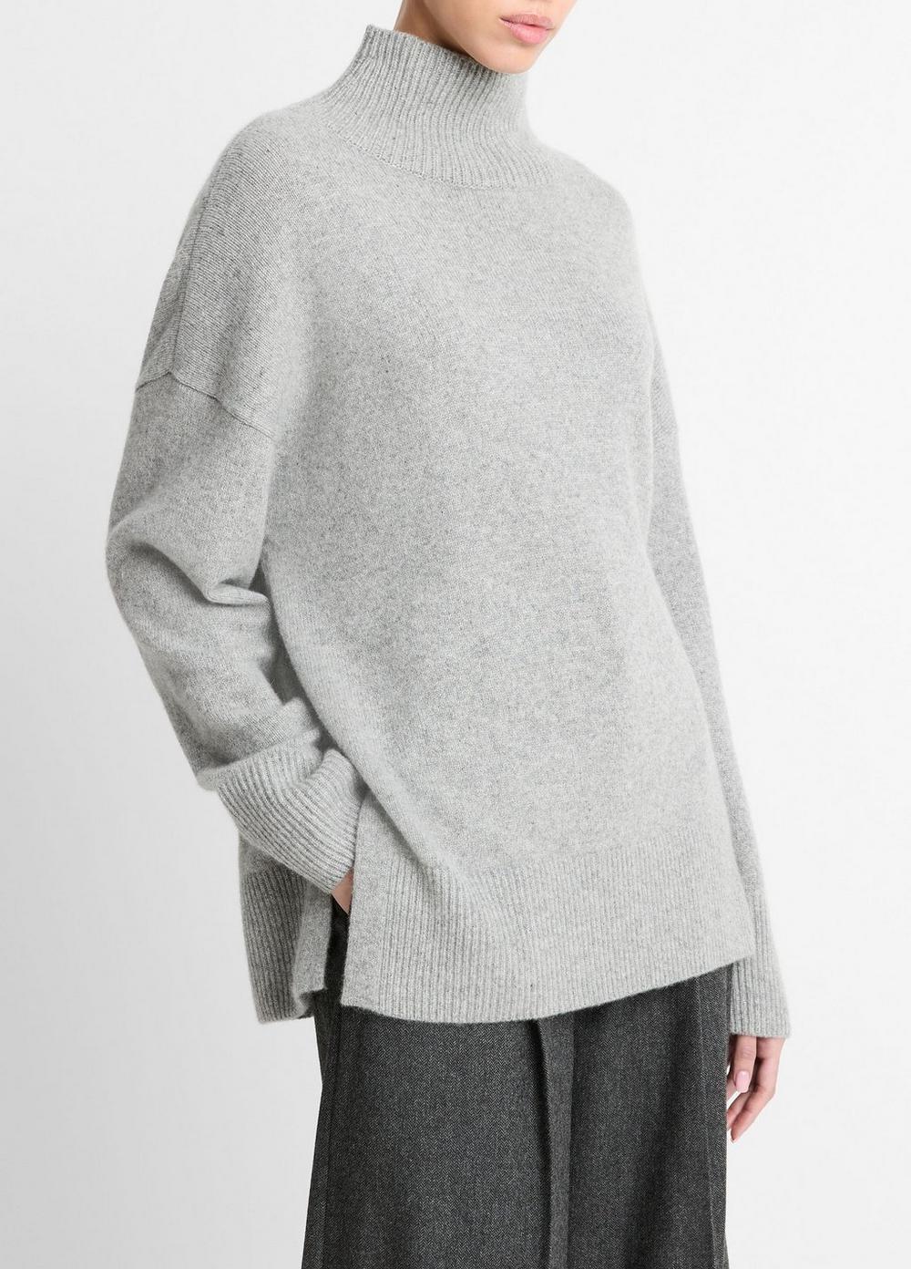 Wool-Cashmere Drop-Shoulder Turtleneck Sweater Product Image