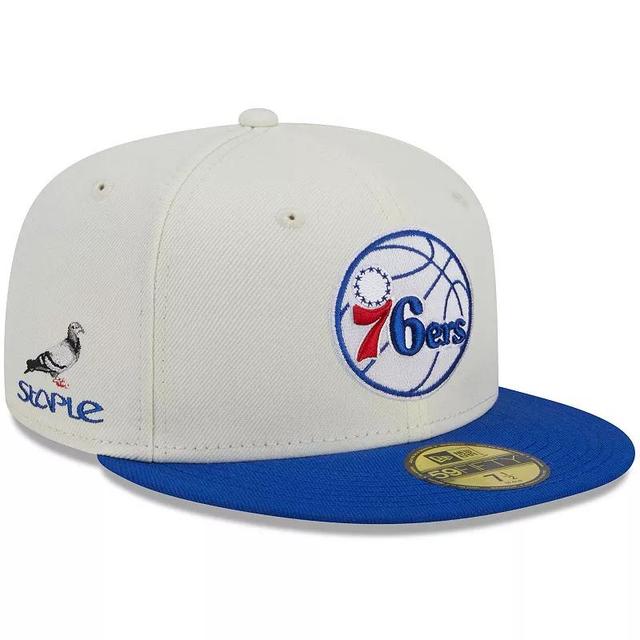 Mens New Era x Staple Cream/Royal Philadelphia 76ers NBA x Staple Two-Tone 59FIFTY Fitted Hat Product Image