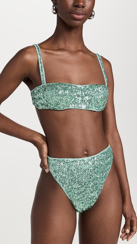 Oseree Paillettes Balconette Bikini Set | Shopbop Product Image