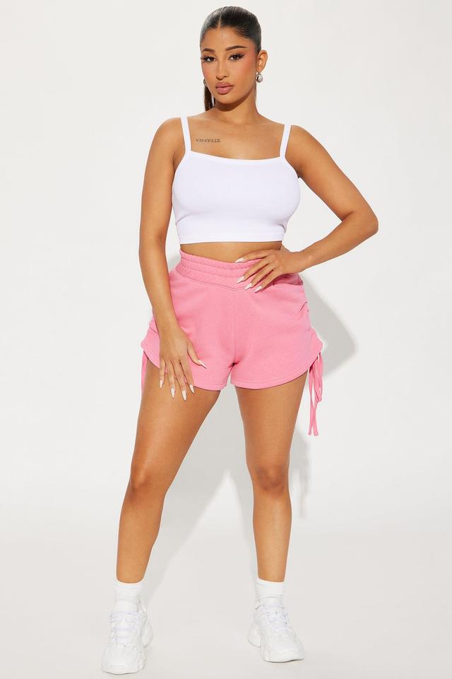 Not In A Rush Ruched Lounge Short - Pink Product Image