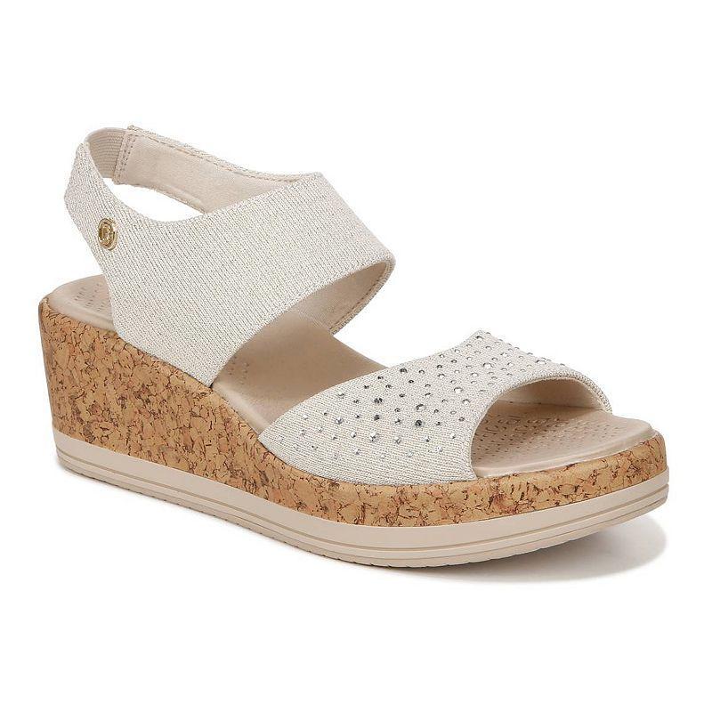 Bzees Reveal Bright Womens Wedge Sandals White Product Image