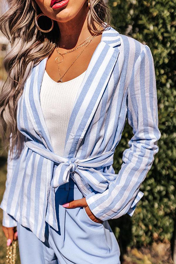 Hamptons Forever Stripe Blazer In Sky Blue Product Image