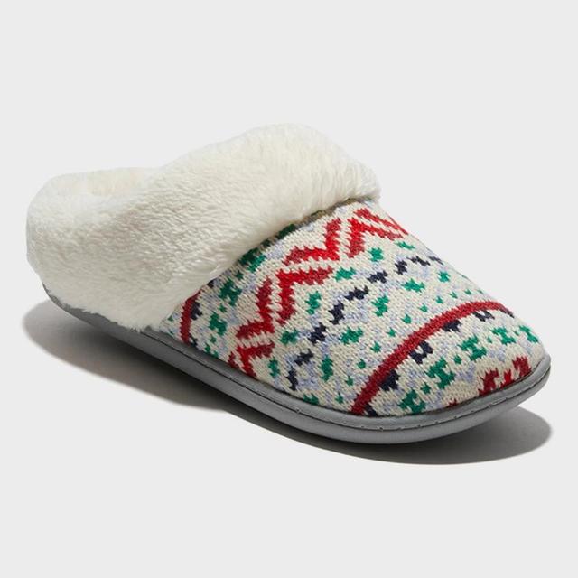 dluxe by dearfoams Womens Carol Chunky Knit Clog Slippers - Ivory L Product Image