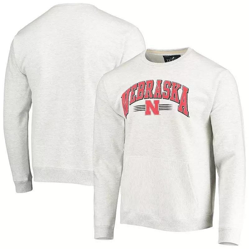 Mens League Collegiate Wear Heather Gray Nebraska Huskers Upperclassman Pocket Pullover Sweatshirt Product Image