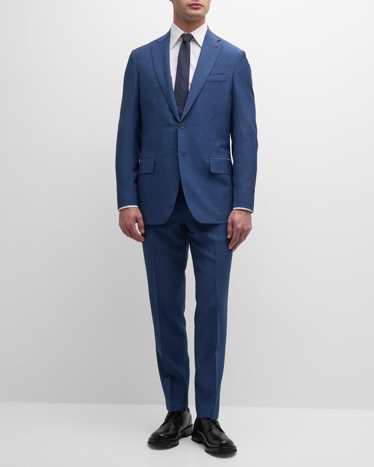 Mens Solid Wool-Mohair Suit Product Image