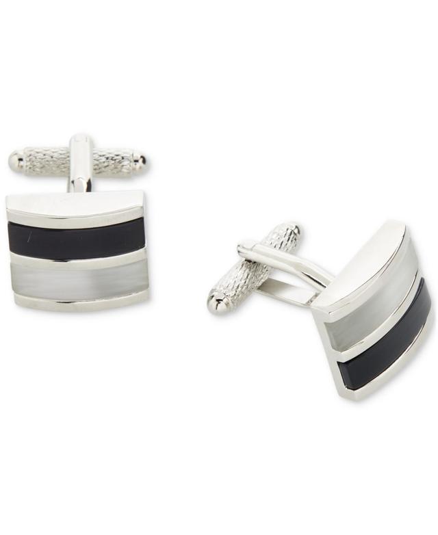 Perry Ellis Portfolio Mens Black Stripe Cufflinks Product Image